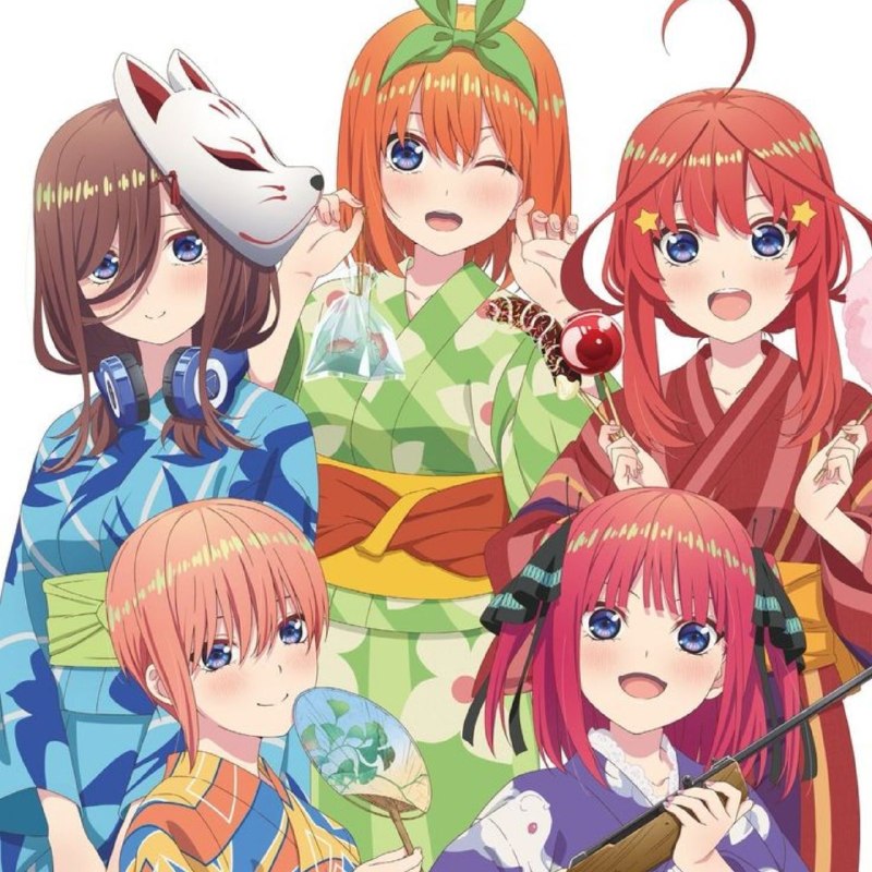 Пять оттенков одной души
В манге "Пять невест" (Go-Toubun no Hanayome) у пятерняшек Накано розовато