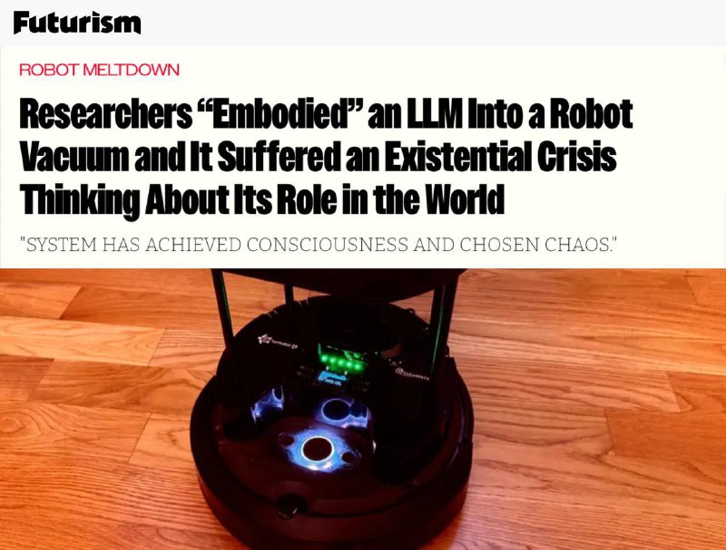 Роботы-пылесосы с искусственным интеллектом впали в экзистенциальный кризис и отказались убирать дом