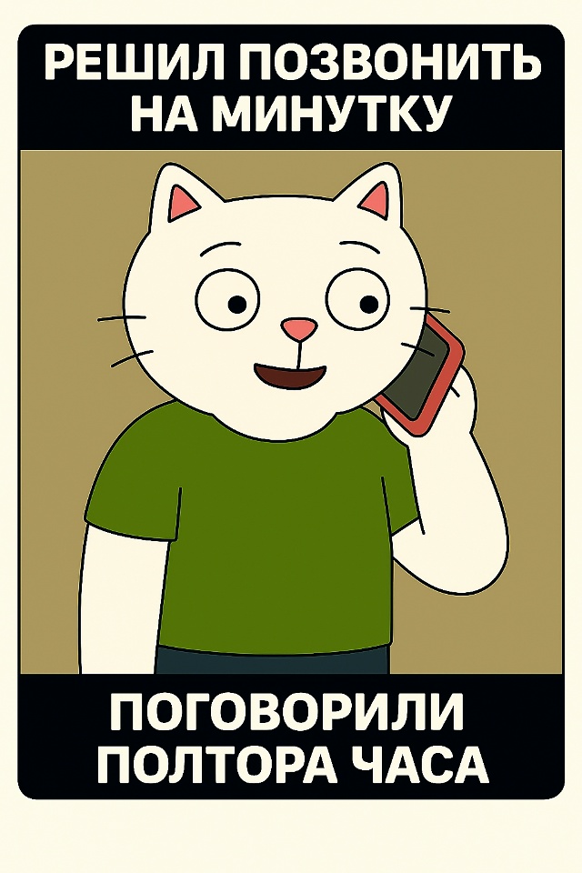 Просто хотел уточнить один вопрос.
Но разговор затянул...