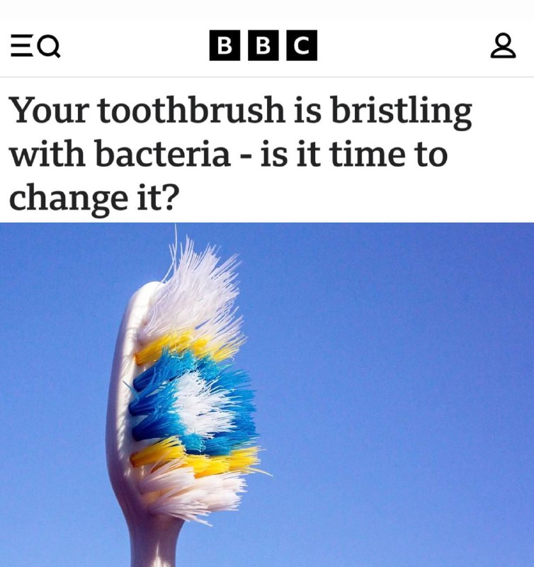 Зубная щётка — это целый город микробов. На ней живёт от одного до двенадцати миллионов бактерий раз