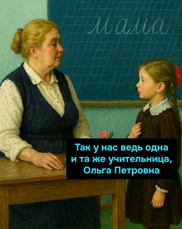 А что, учительнице можно повторяться, а нам — нет?