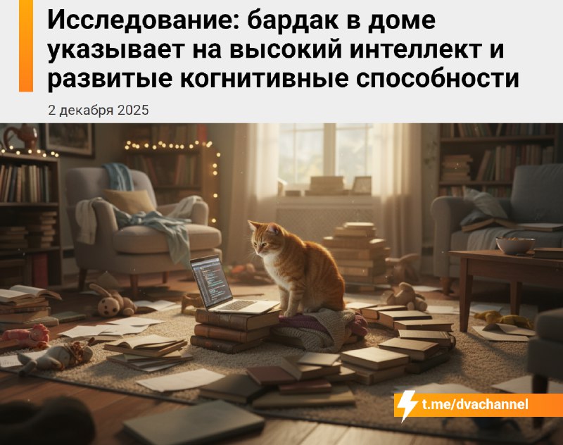 ❗️Бардак в доме говорит о высоком интеллекте и хорошо развитых умственных способностях, выяснили учё