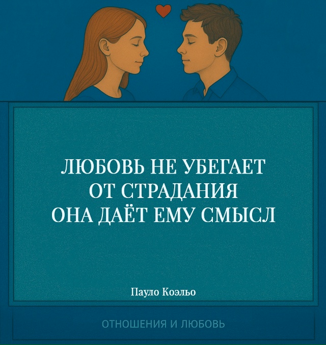 Любовь не обещает безоблачности. Она не закрывает боль...