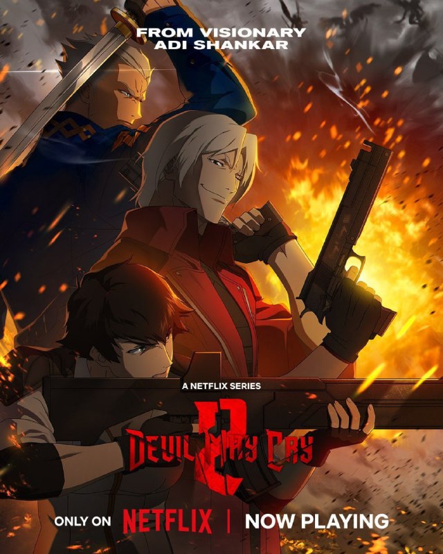 🩸Новый постер 2 сезона аниме «Devil May Cry»
Премьера состоится вчера на Netflix. Все 8 серий уже д