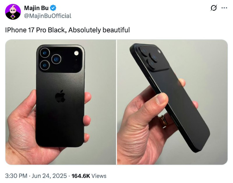 ⚡️Появились первые «живые» фото iPhone 17 Pro — инсайдер Majin Bu показал, как смартфон выглядит в р