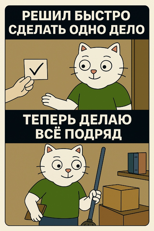 Хотел только начать — одно маленькое задание.
Но потом...