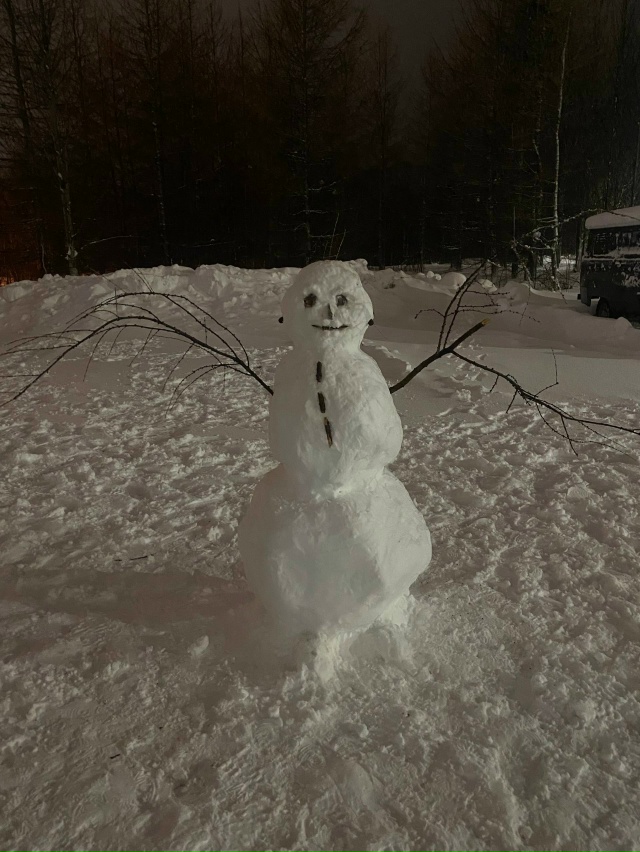 Начало зимы проходит очень успешно) Первый снеговик в ?...