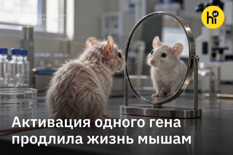 ⏳ Активация одного гена продлила жизнь пожилых мышей на 14%
Генетики обучили ИИ-модель оценивать би