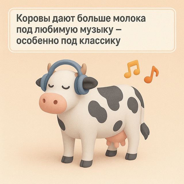🐄 Коровы дают больше молока,
если слушают музыку, кото...