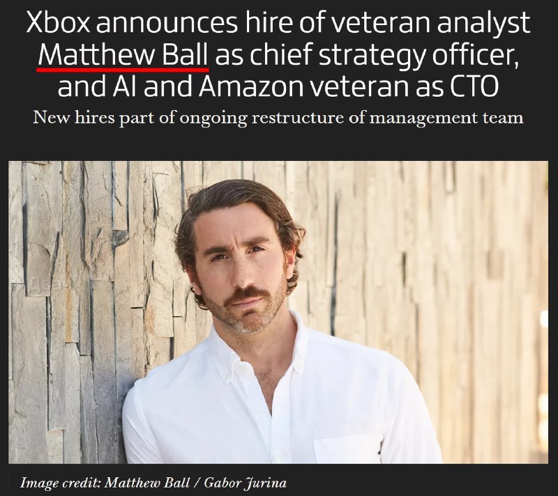 ❗️Матье Бал стал руководителем Xbox
Легендарный среди СНГ-геймеров аналитик Матье Бал займёт важный