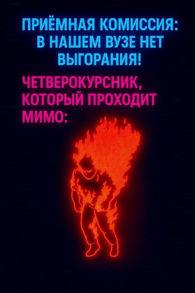 Четверокурсник, пламя хвостов которого перебралось на...