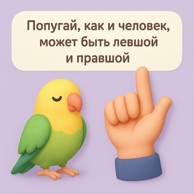 🦜 Левши среди перьев
Попугаи, как и люди, могут быть л?...