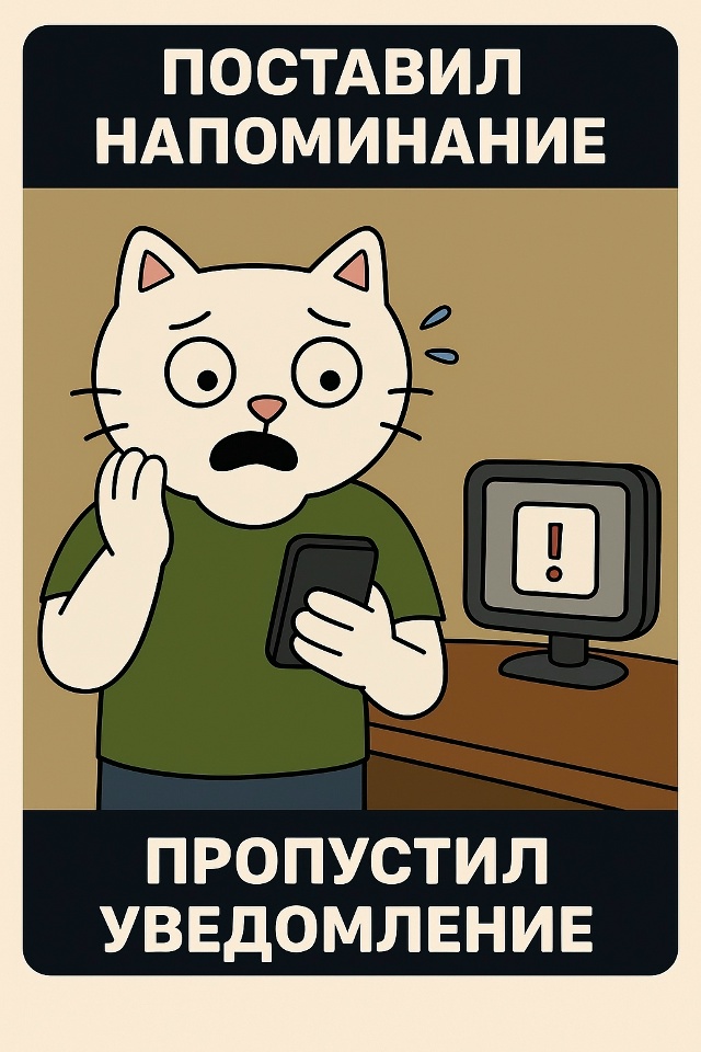 Сделал всё по плану — поставил напоминание, настроил в...