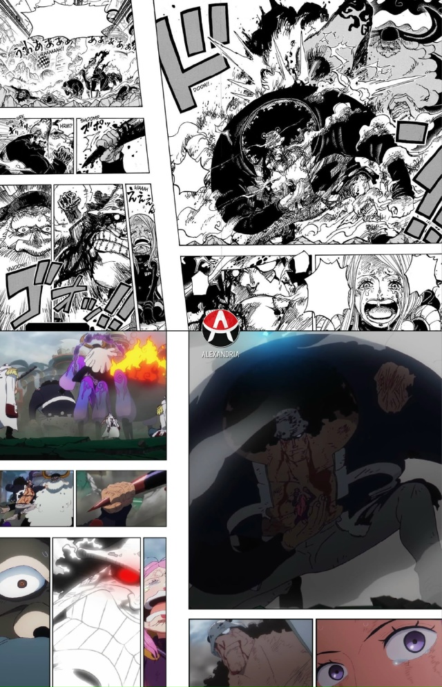 ☠ Сравниваем «Ван-Пис»: манга х 1136 и 1137 серии [Kuma Flashback EN...