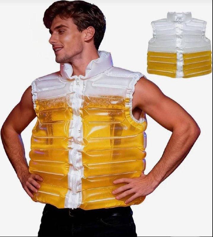 На российских маркетплейсах появился «пивной жилет» — внутрь заливается любимый напиток, а пить его