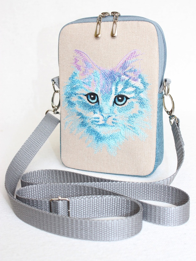 Мини сумки с машинной вышивкой 🐈