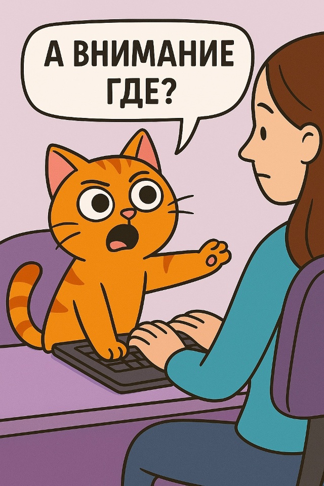 Им нужно внимание в тот момент, когда садишься работат?...