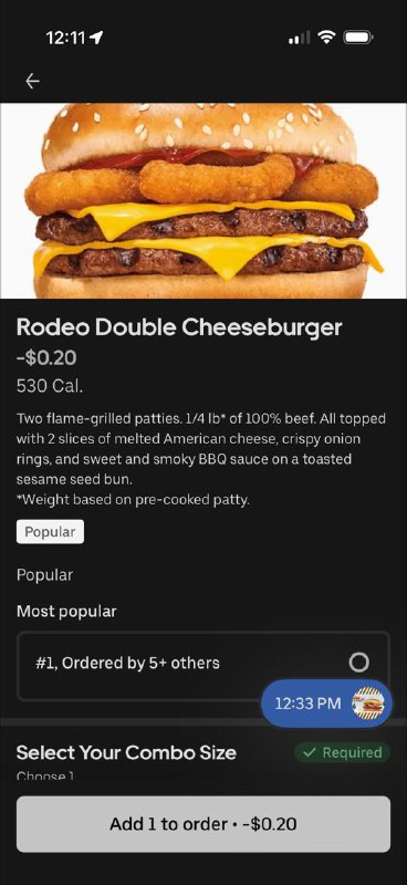 Парень нашел кнопку бесконечной (!) еды в США — местный Burger King по ошибке указал отрицательную ц