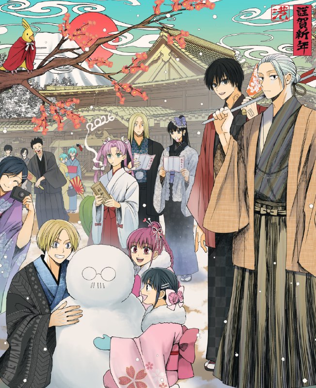 🎄Новые новогодние иллюстрации различных аниме часть 3