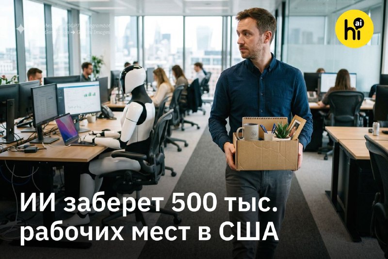 💼 ИИ заберет 500 тыс. рабочих мест в США в этом году
Такой прогноз приводит Национальное бюро эконо
