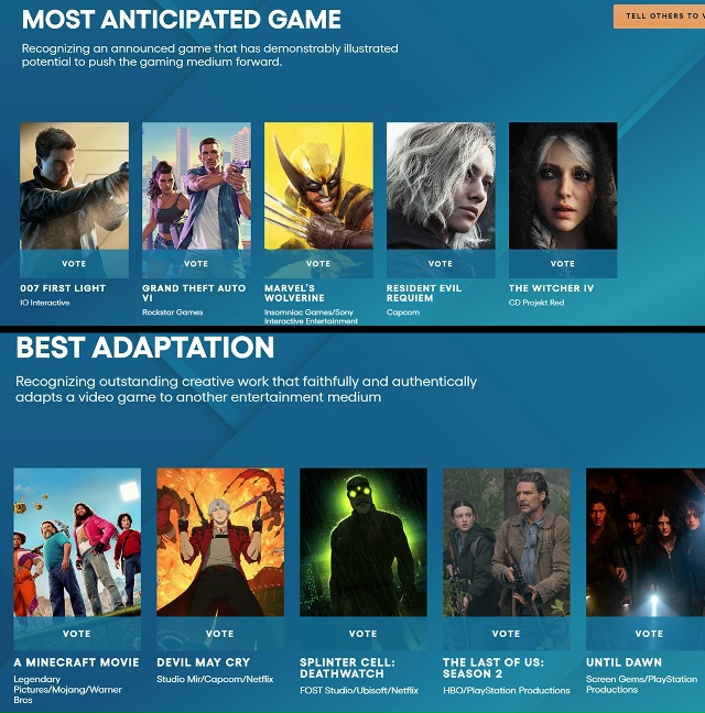 Стали известны все номинанты на премию The Game Awards 2025 во в...