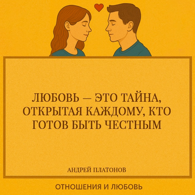 Любовь — это тайна, но не в том смысле, что она скрыта о?...