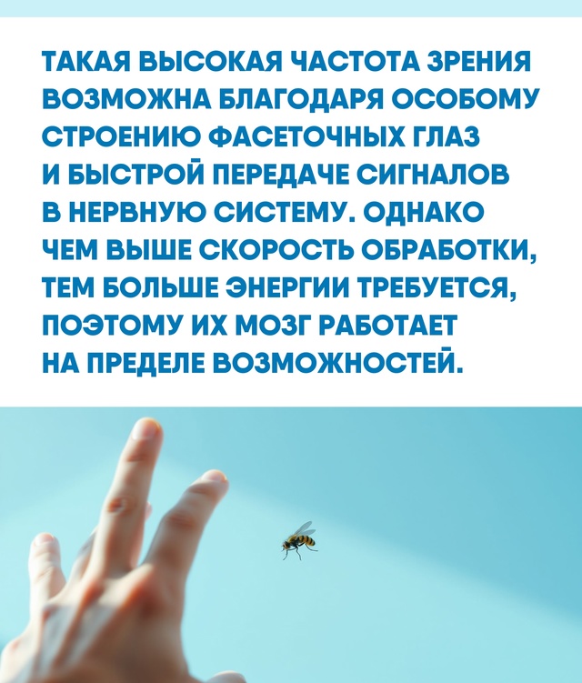 Природа наделила мух удивительной способностью воспр?...