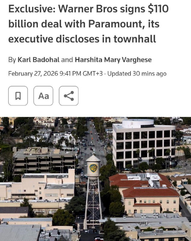 Paramount купила Warner Bros. за 110 миллиардов долларов. Студия перебила предложение Netflix, запла