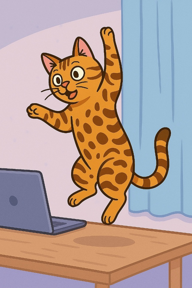 Бенгальские кошки — настоящие акробаты. Они могут пры?...