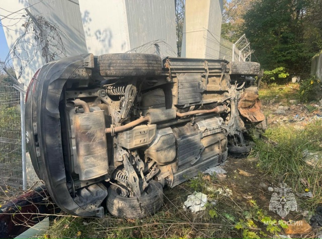 Иномарка опрокинулась на бок в Хостинском районе: води...