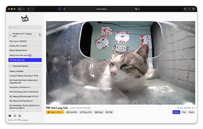 Залипаем на котов: нашли сайт со стримами из сотен уличных «умных» кормушек.
На каждую дают задонат