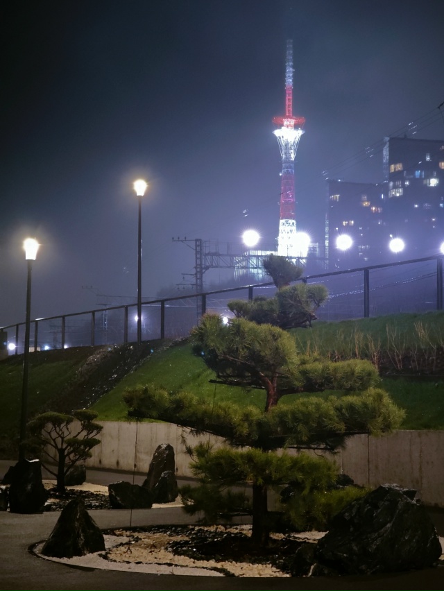 Набережная Перми с ландшафтом в японском стиле.