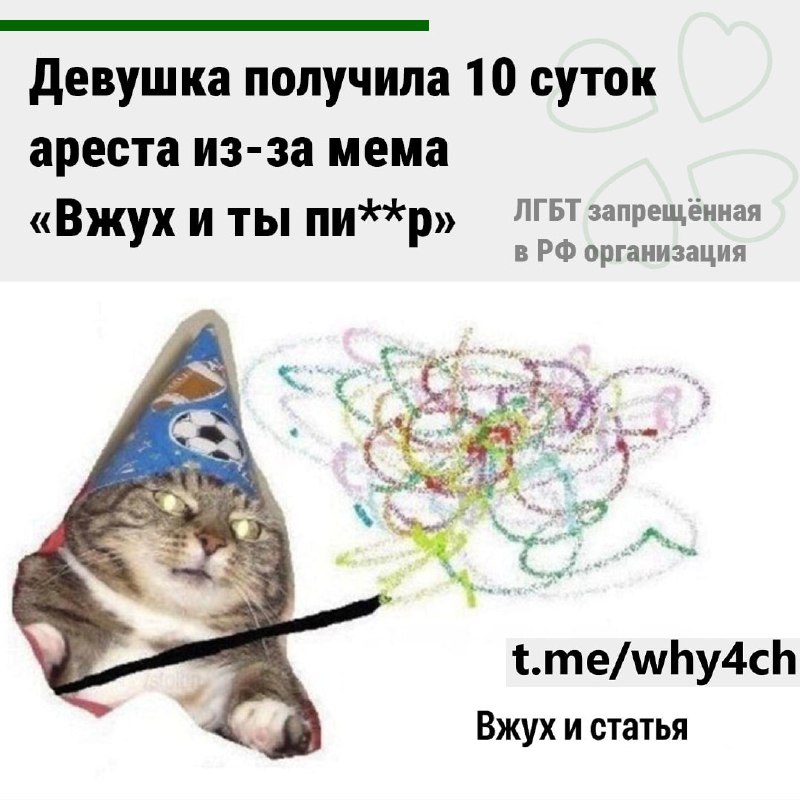 Девушка получила 10 суток ареста из-за мема «Вжух и ты пи**р»: Она добавила его в сохранёнки, а Мосг