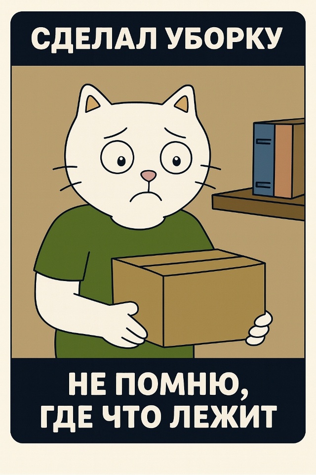 Навёл идеальный порядок, но теперь каждый предмет — ка...