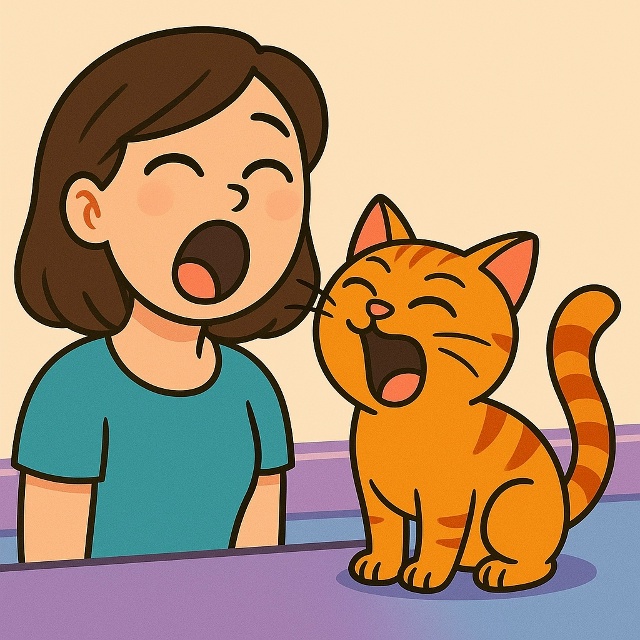 Кошки могут «заражаться зевотой» от людей, но только т?...