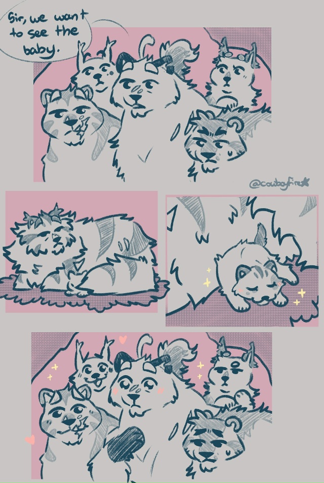 — Сэр, мы хотим увидеть малыша.
— Ооо…
Малышка Рыжинк?...