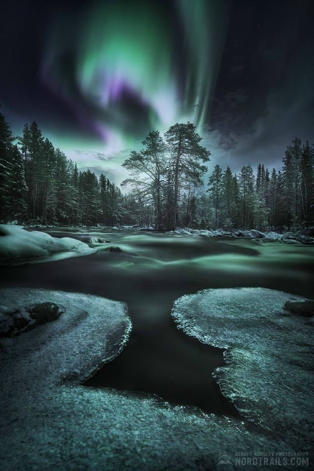 Северное сияние над заполярными речками — заворажива?...