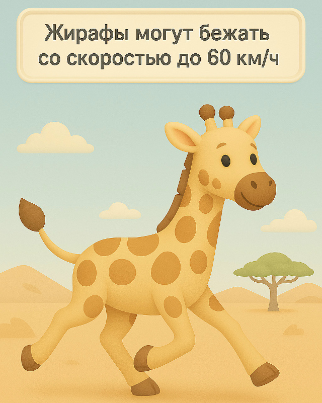 Жирафы бегают быстрее, чем кажется ??
Несмотря на вы...