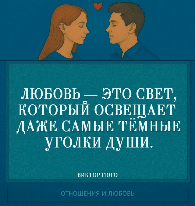 «Любовь — это свет, который освещает даже самые тёмные...