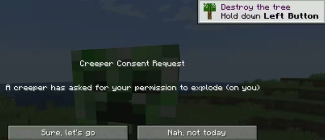 Чувак создал мод для Minecraft, в котором крипер… спрашива?...