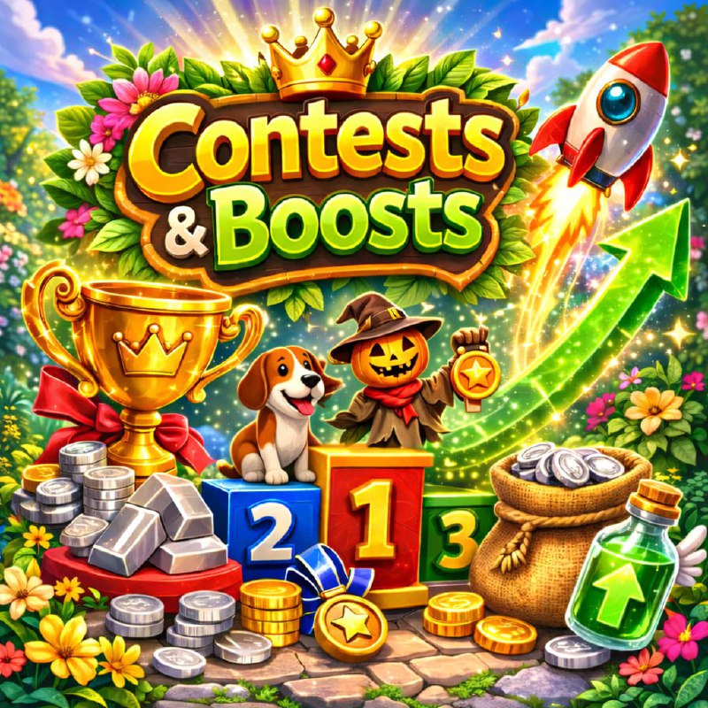 #Grow_Tea 🍃
🍃 ОБНОВЛЕНИЕ GROWTEA
Мы продолжаем улучшать игру — и сегодня мы добавили конкурсы и го