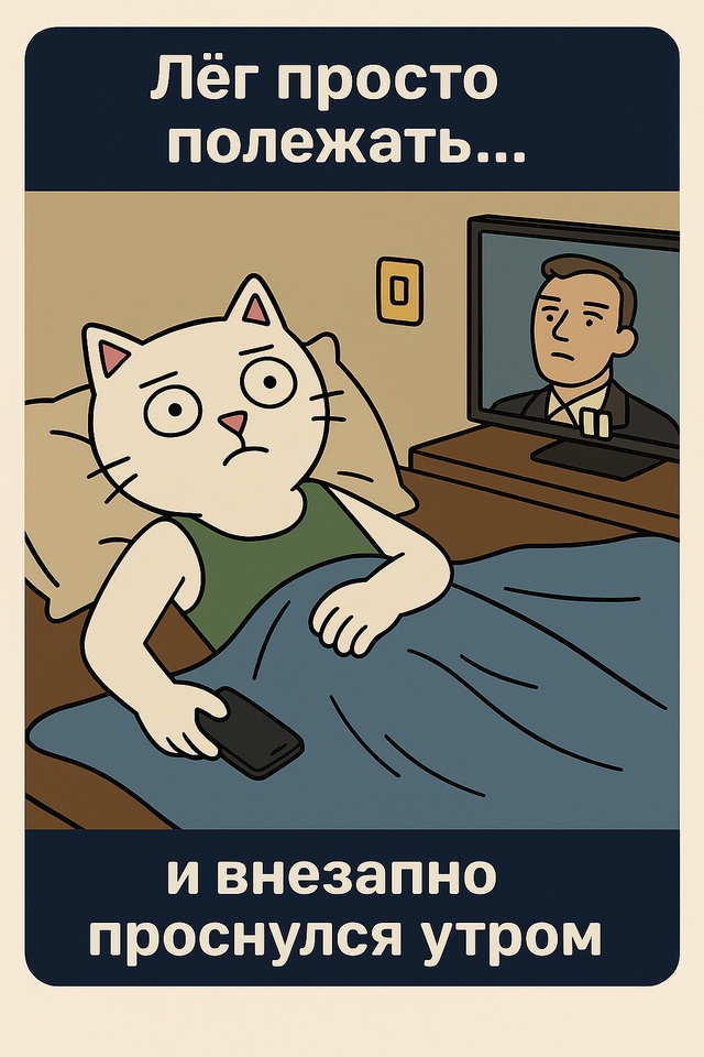Ты присел буквально на минутку — телефон в руке, сериа?...
