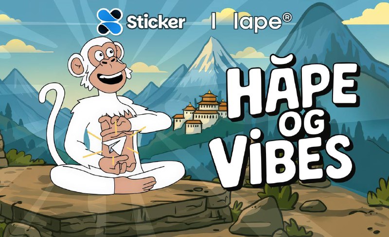#StickerX 👋
Только что вышел новый пак с топовым NFT проектом Hape! 🦍
В 2022 году их объем торгов