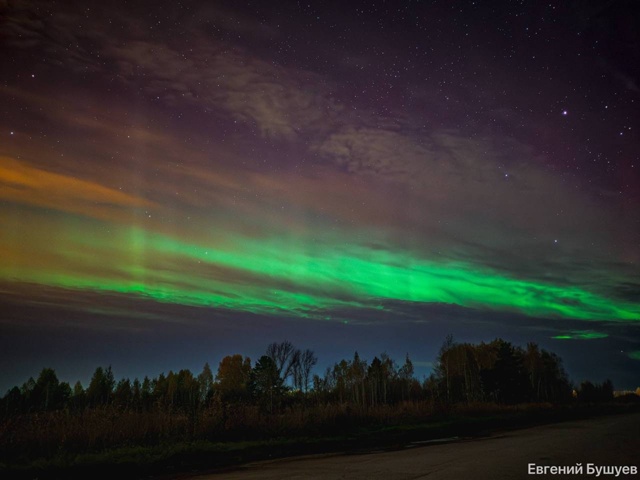 ✨Этой ночью под Тюменью наблюдали ярчайшее северное с...