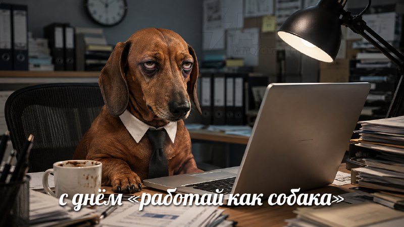 Сегодня отмечается День «Работай как собака»
Поздравляй того самого работягу
