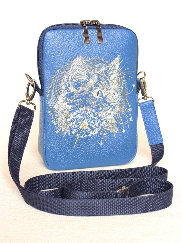 Мини сумки с машинной вышивкой 🐈