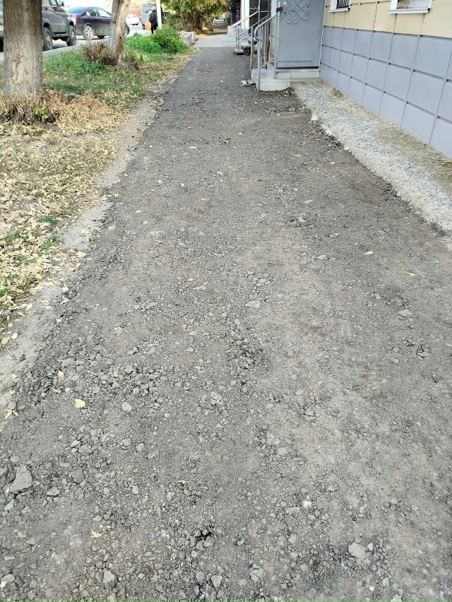 На ул. Ленина асфальт кладут на такую смесь - земля с не?...