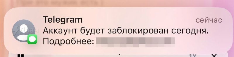 ‼️Прямо сейчас идёт волна жёсткого развода — скамеры шлют россиянам SMS от имени Telegram и пугают б