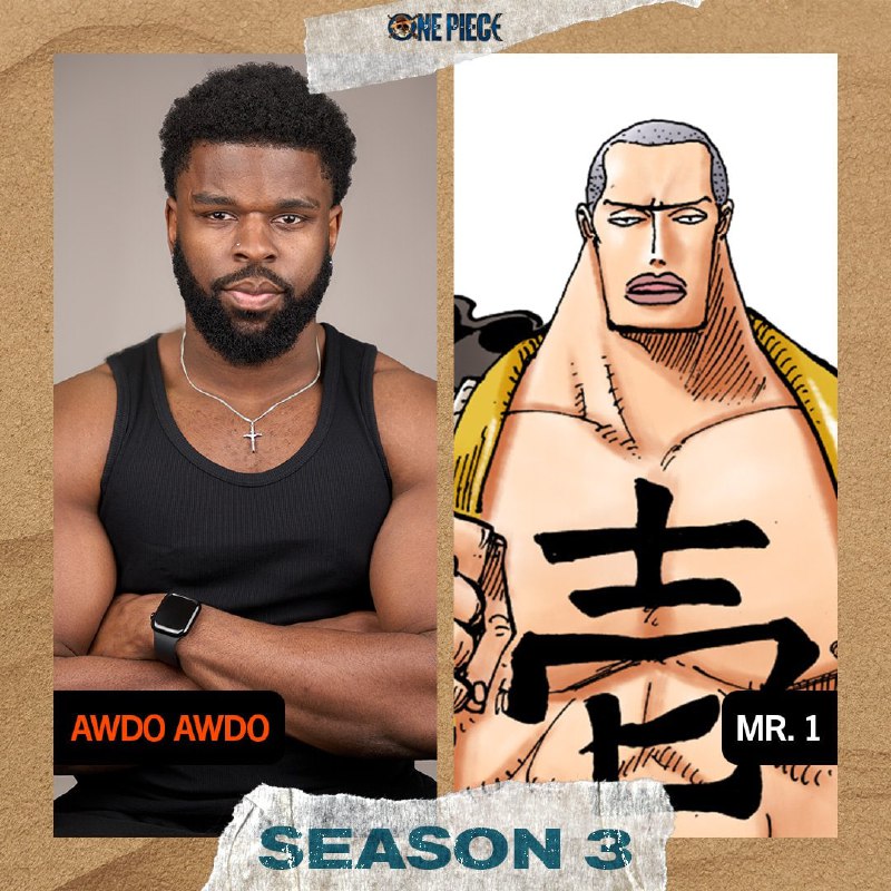 🏴‍☠️Объявлены новые актеры, которые сыграют роли в 3 сезоне лайф-экшн сериала «Ван-Пис»:
- Одо Одо