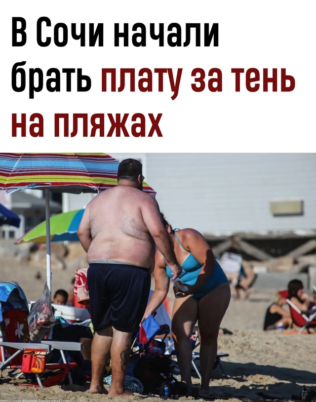 На сочинских пляжах начали взимать плату за тень — это...